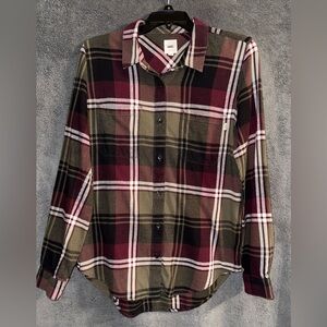 Vans Off The Wall Multicolor Plaid Button Down Shirt Size Medium